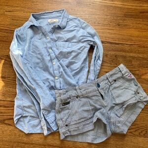 Hollister X AEO shorts and button down shirt